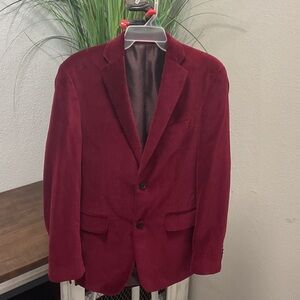 Elegant Red Velvet Men’s Blazer
